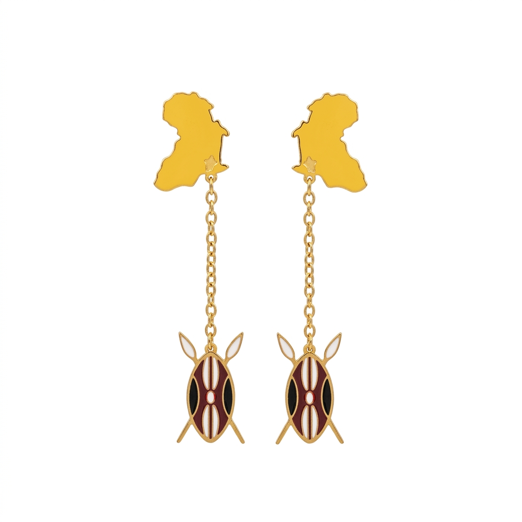 AFRICA LIBERTY GOLD DROP EARRING