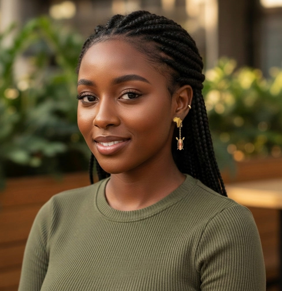 AFRICA LIBERTY GOLD DROP EARRING