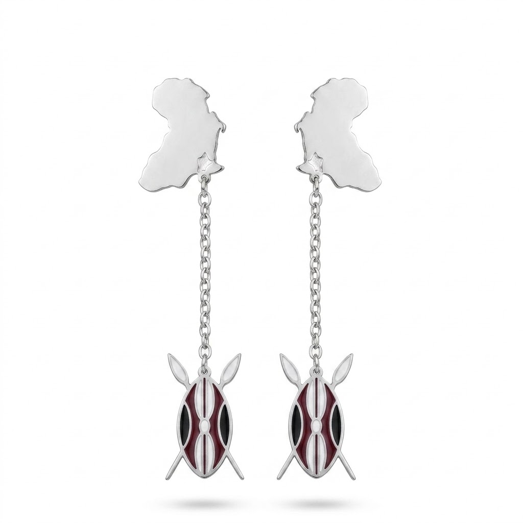 AFRICA LIBERTY SILVER DROP EARRING