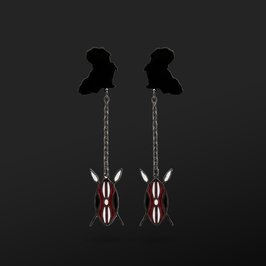 AFRICA LIBERTY GLOSSY BLACK DROP EARRING