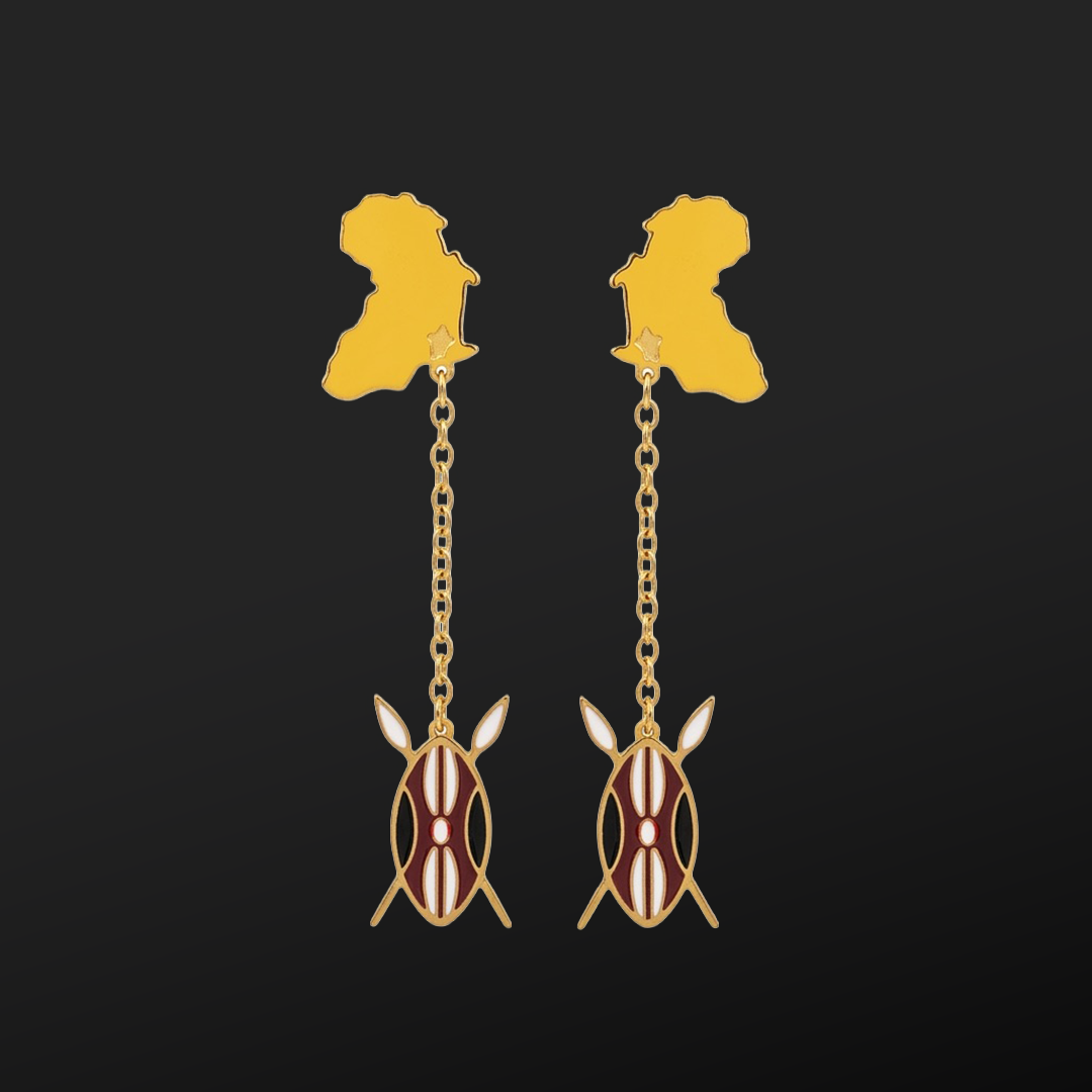 AFRICA LIBERTY GOLD DROP EARRING