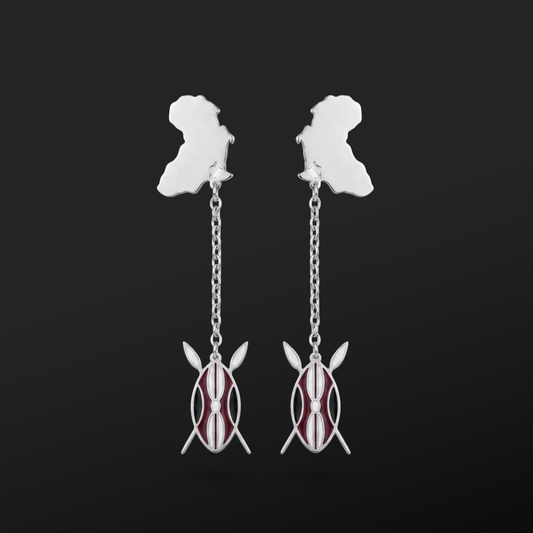 AFRICA LIBERTY SILVER DROP EARRING