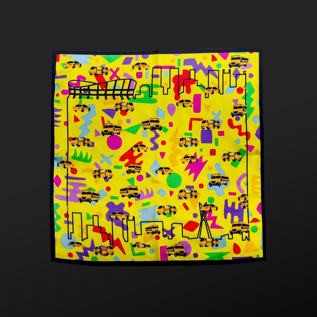 GRAFFITI LAGOSA YELLOW  POCKET SQUARE