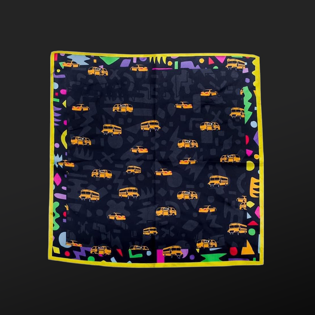 FITI ICONIC BLACK SKYLINE POCKET SQUARE