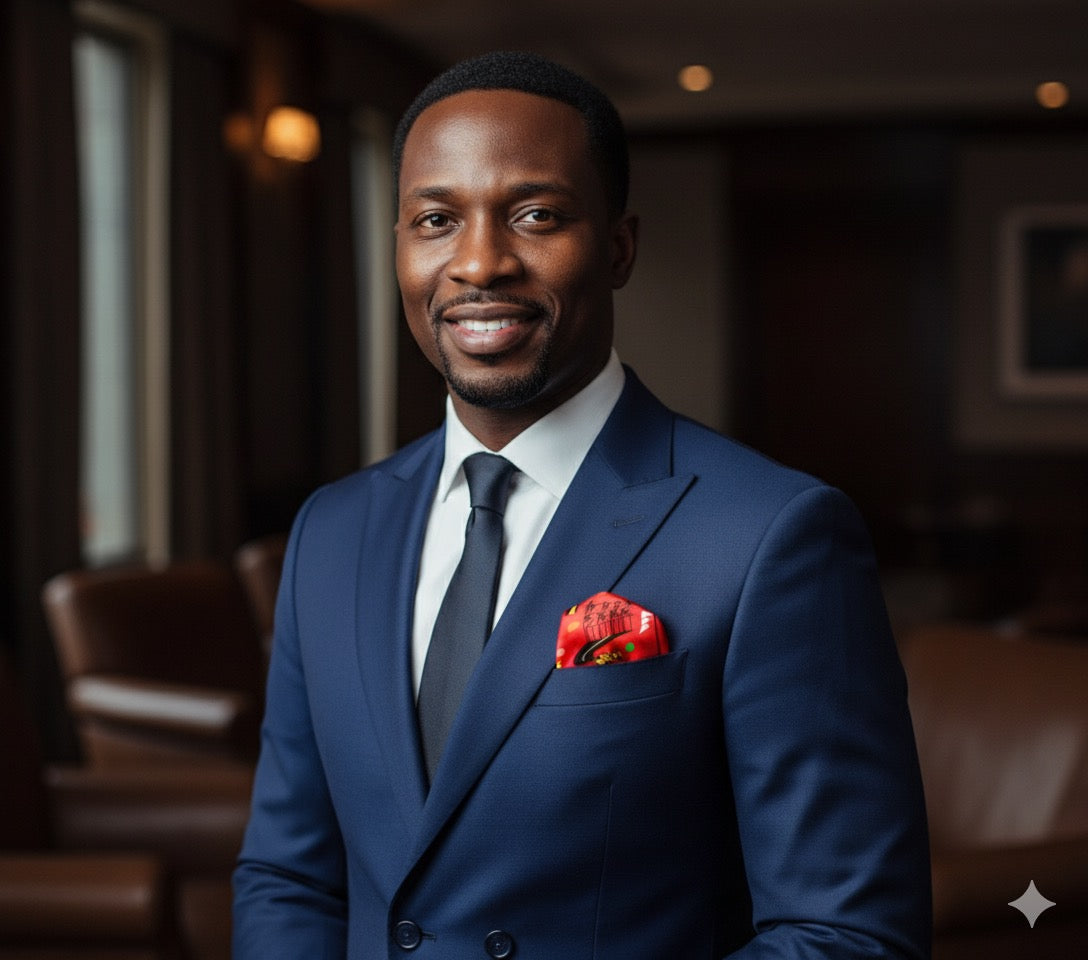 ICONIC LAGOSA RED POCKET SQUARE