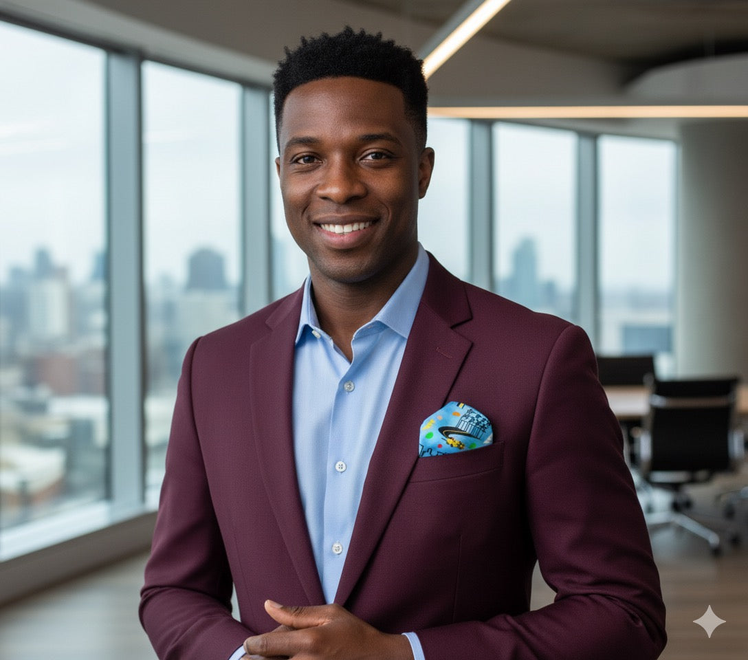 ICONIC LAGOSA TEAL POCKET SQUARE