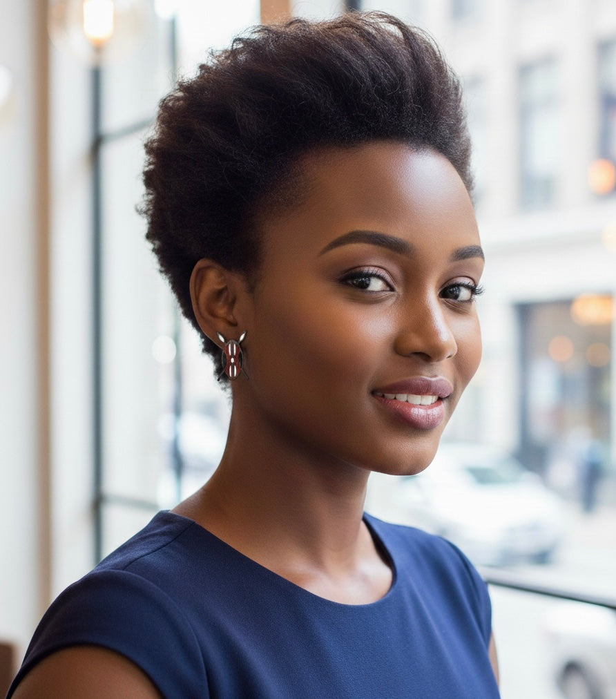LIBERTY MATTE BLACK EARRING STUDS