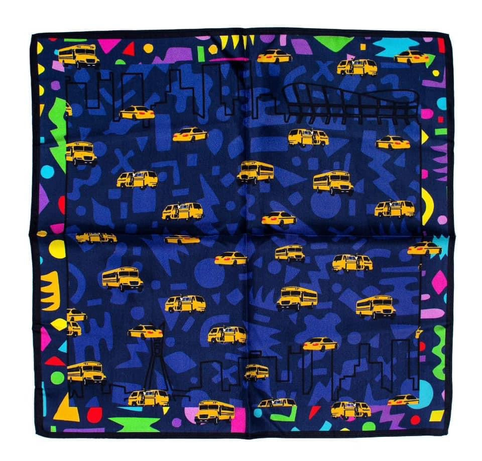 FITI ICONIC SKYLINE BLUE POCKET SQUARE