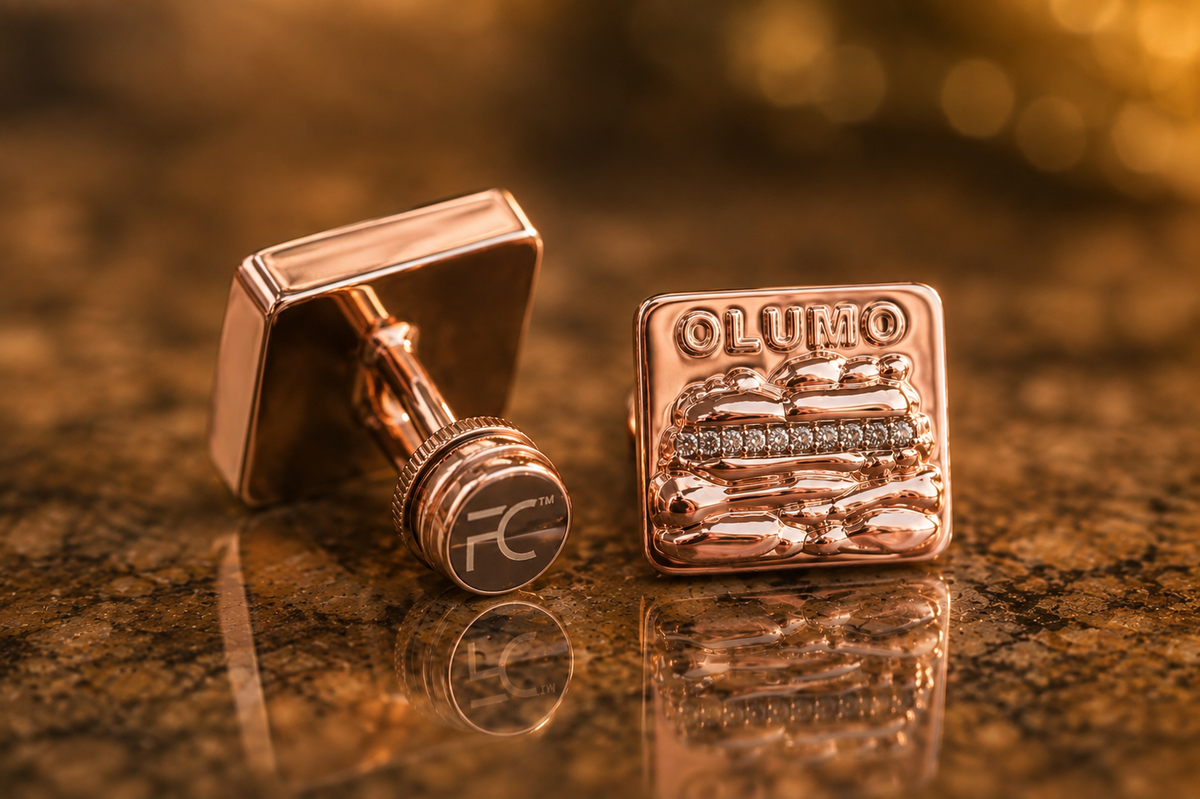 OLUMO ROSE GOLD CUFFLINKS