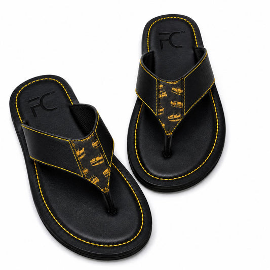 ODOGWU BLACK THONG SLIPPERS