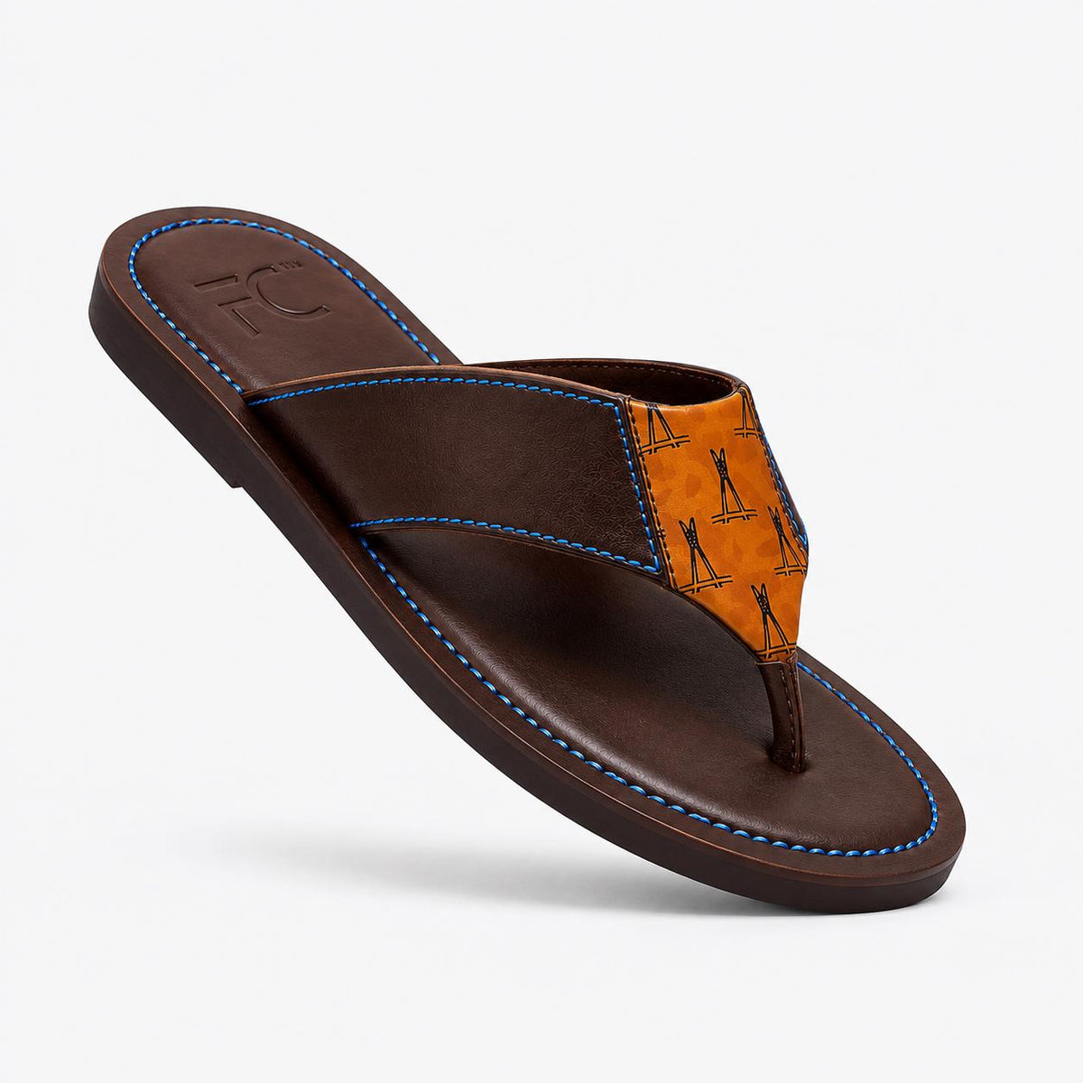 ODOGWU BROWN THONG SLIPPERS