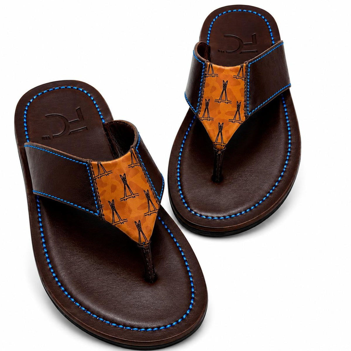 ODOGWU BROWN THONG SLIPPERS