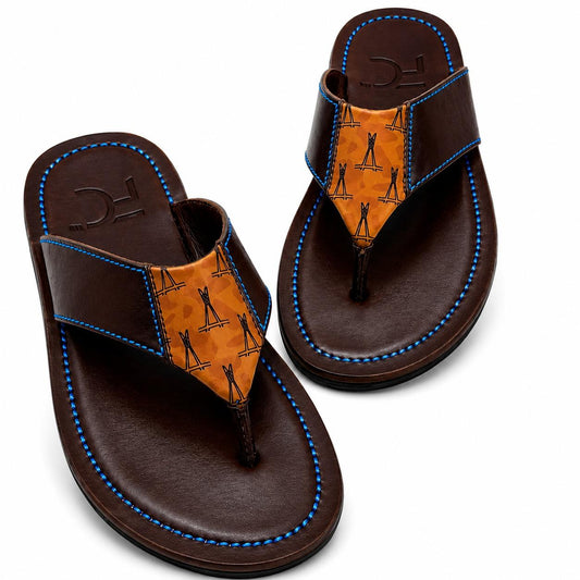 ODOGWU BROWN THONG SLIPPERS