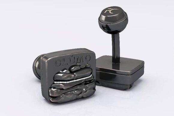FC-OLÚMO ROCK GUNMETAL CUFFLINKS