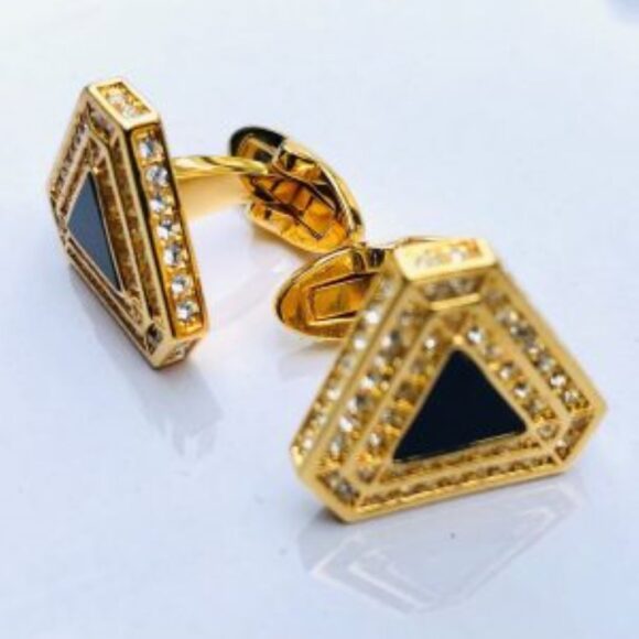 FC- Gold Studded Pyramid Cufflinks