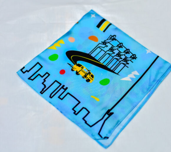 FC- FITI GRAFFITI LAGOSA POCKET SQUARE (TORQUOISE )