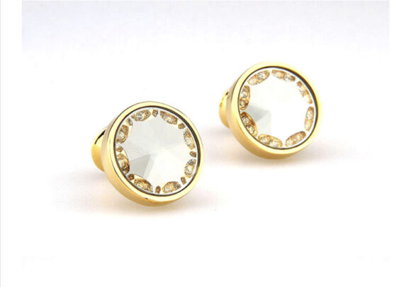 FC- Premium Glazed Stones Gold Cufflinks