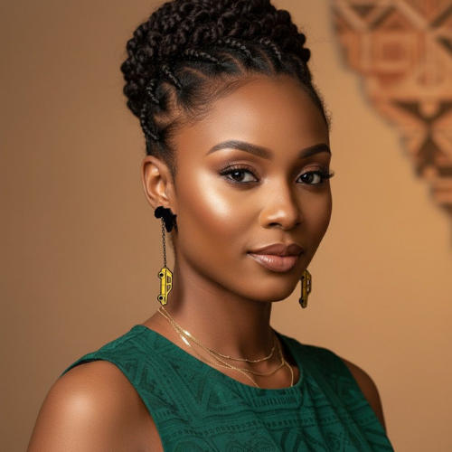 FC FITI LAGOS YELLOW-CAB MATTE GUNMETAL EARRINGS
